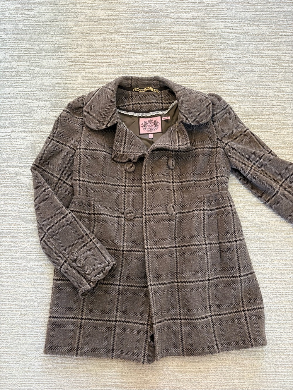 juicy couture women's Plaid Peacoat Jacket